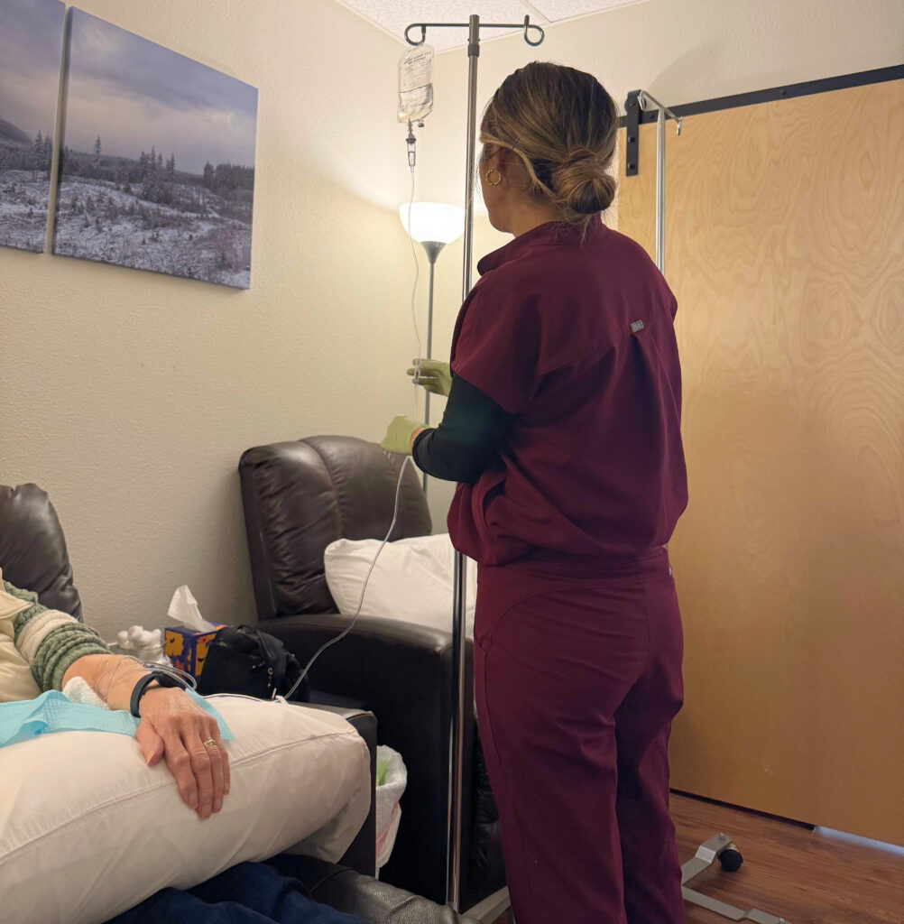 Patient receives IV in IV Treatment Room