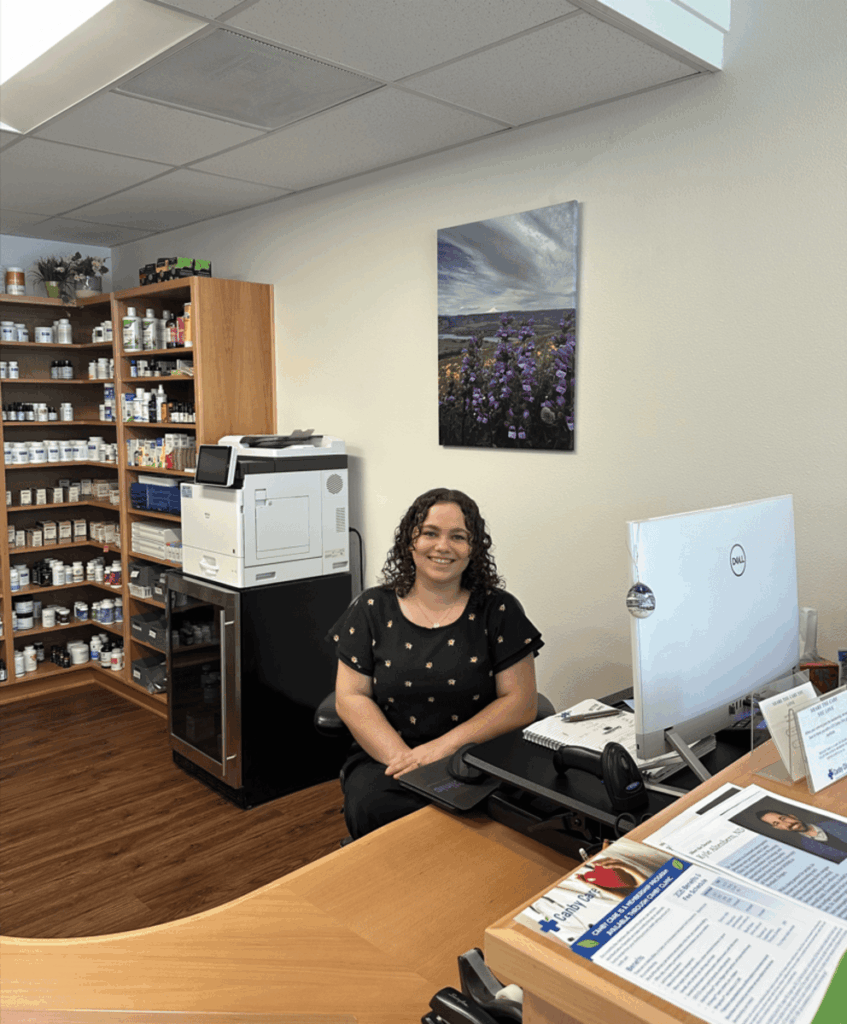 Reception waiting for patients at naturopathic clinic