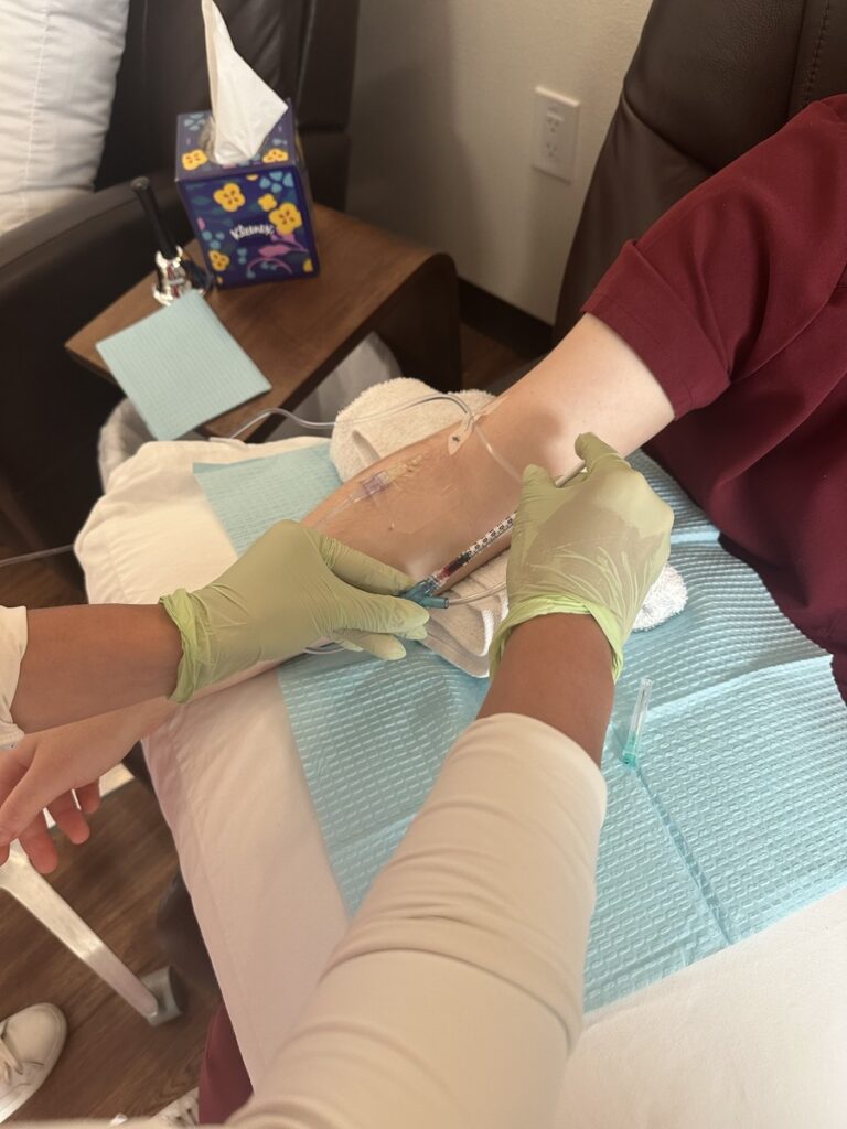 Patient receives IV therapy from IV specialist at Canby Clinic