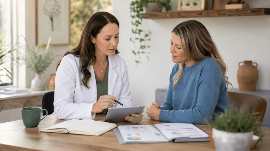 Doctor talks to patient about treatment plan